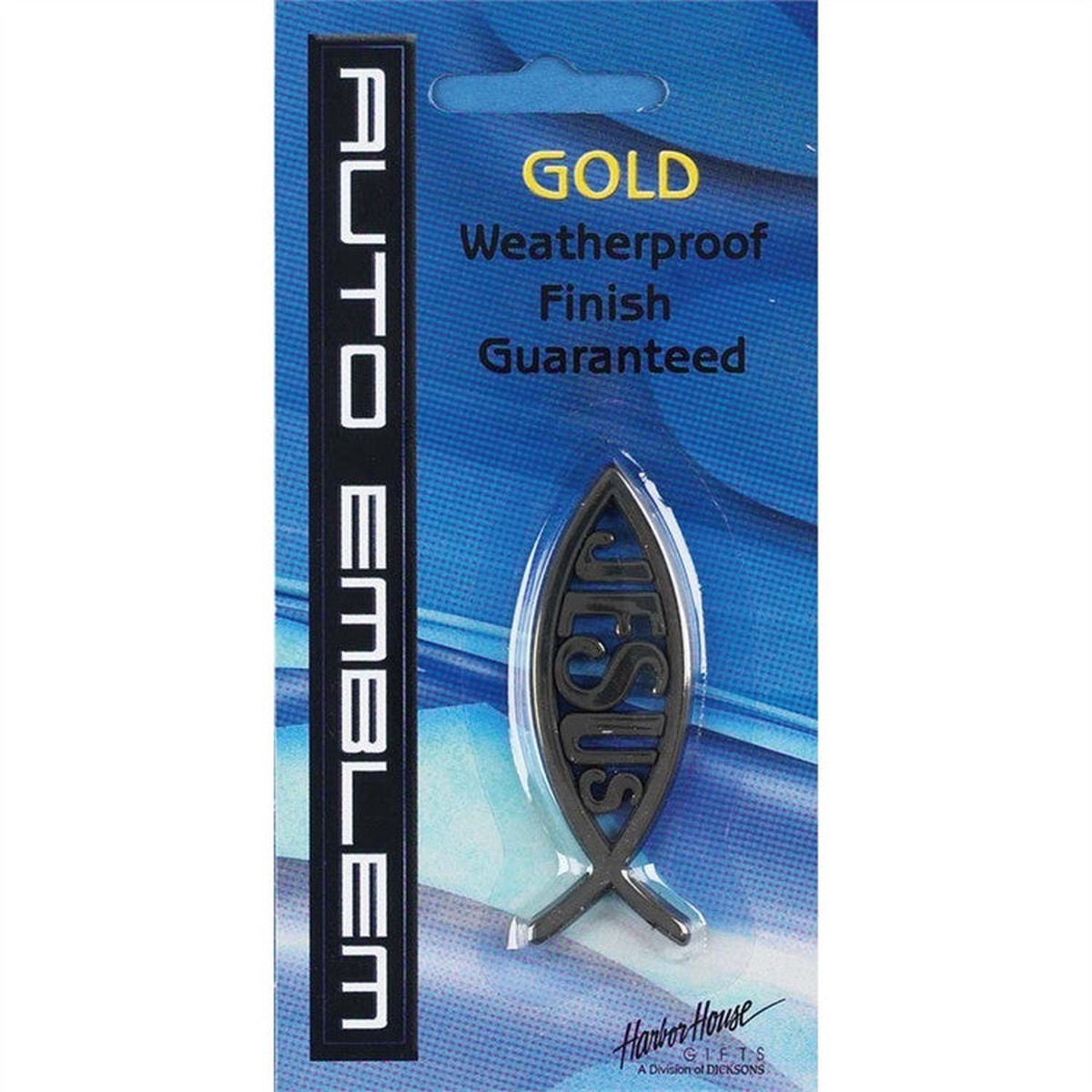 Small Gold Jesus Fish Auto Emblem
