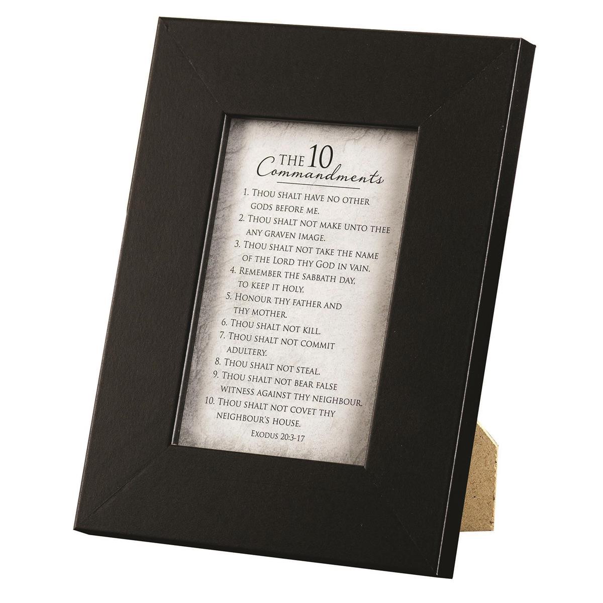 10 Commandments Textured White 8 x 7 MDF Decorative Wall or Tabletop Picture