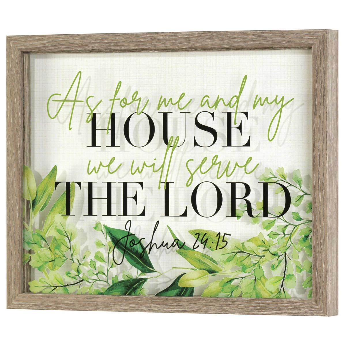 As for Me and My House Natural Woodgrain 12 x 15 Wood and Glass Framed