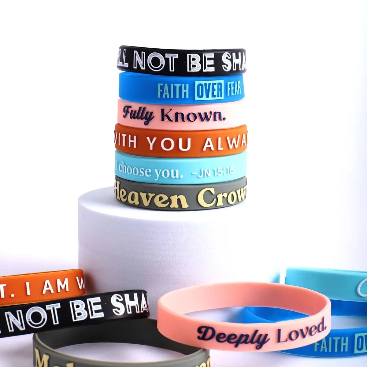 Assorted Large Christian Power Bands - Pack of 12