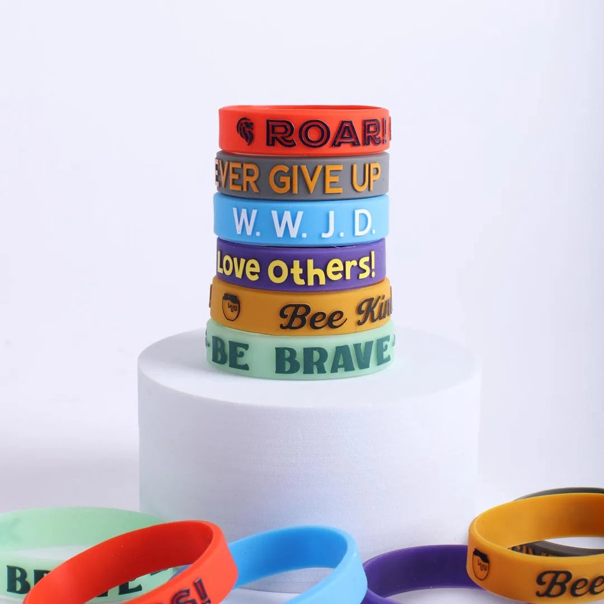 Assorted Small Christian Power Bands - Pack of 12