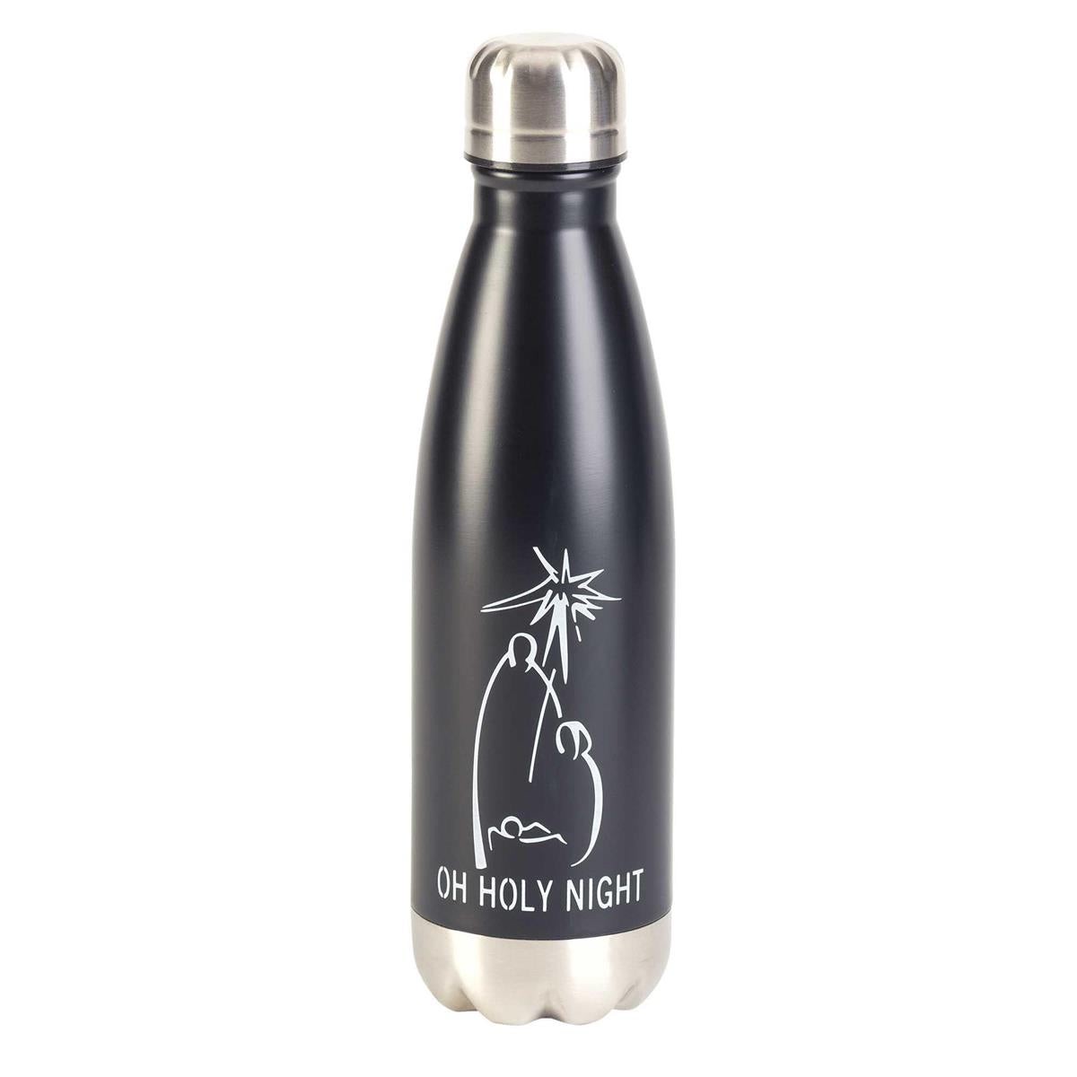 Water Bottle Oh Holy Night Stainless Steel Black 17 Oz