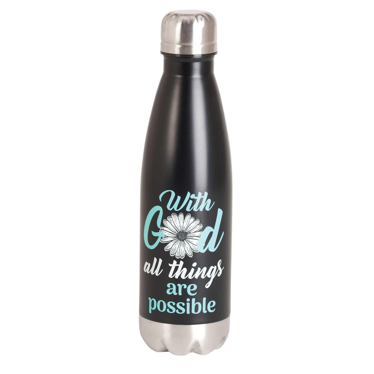Water Bottle With God All Black 17 oz