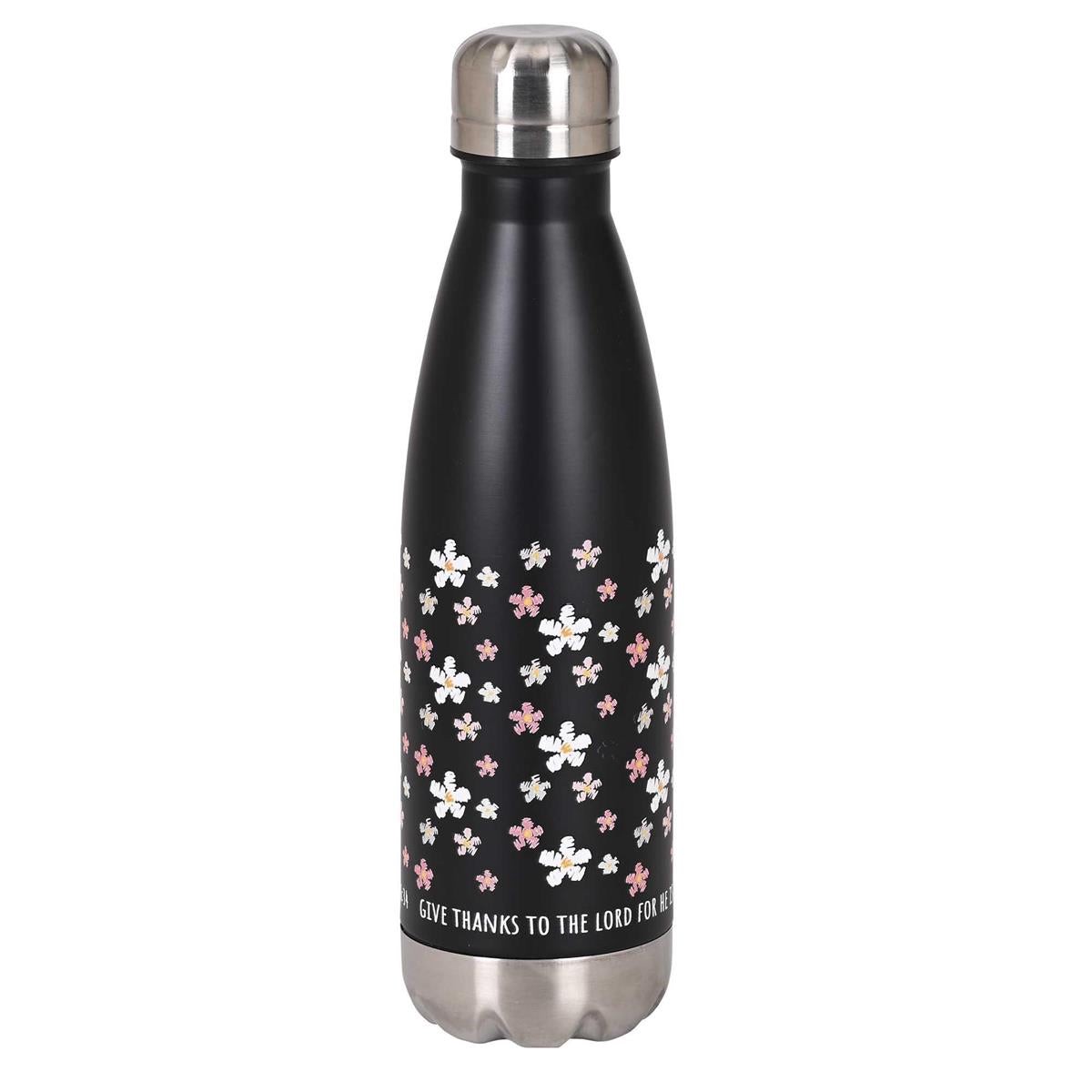 Water Bottle Floral Give Thanks 17 Oz