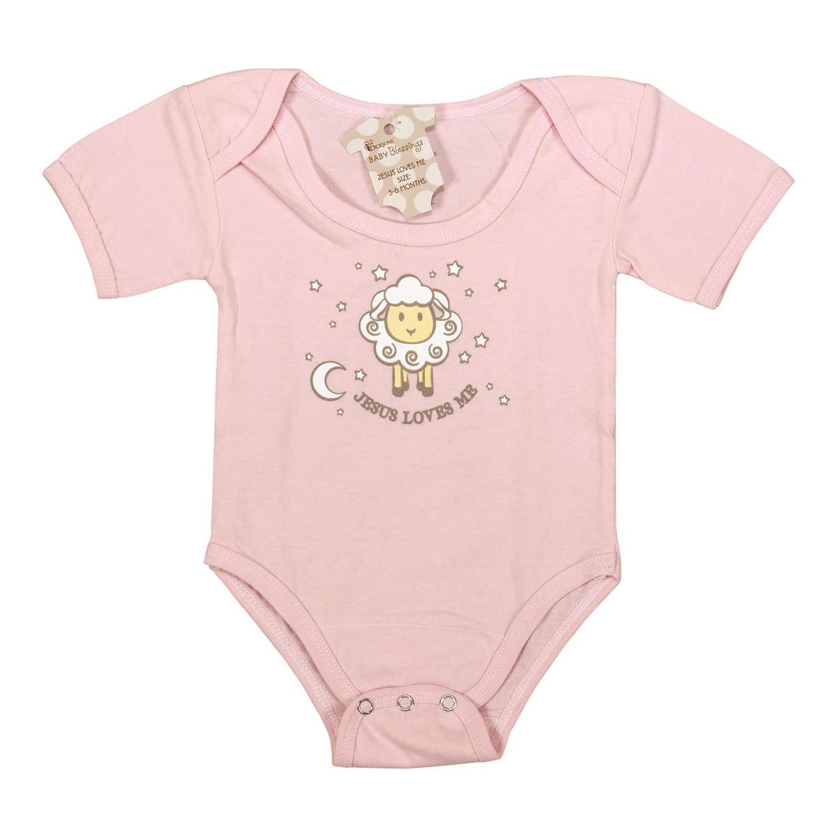 Baby Shirt 3-6MO Pnk Jesus Love Me Cotn