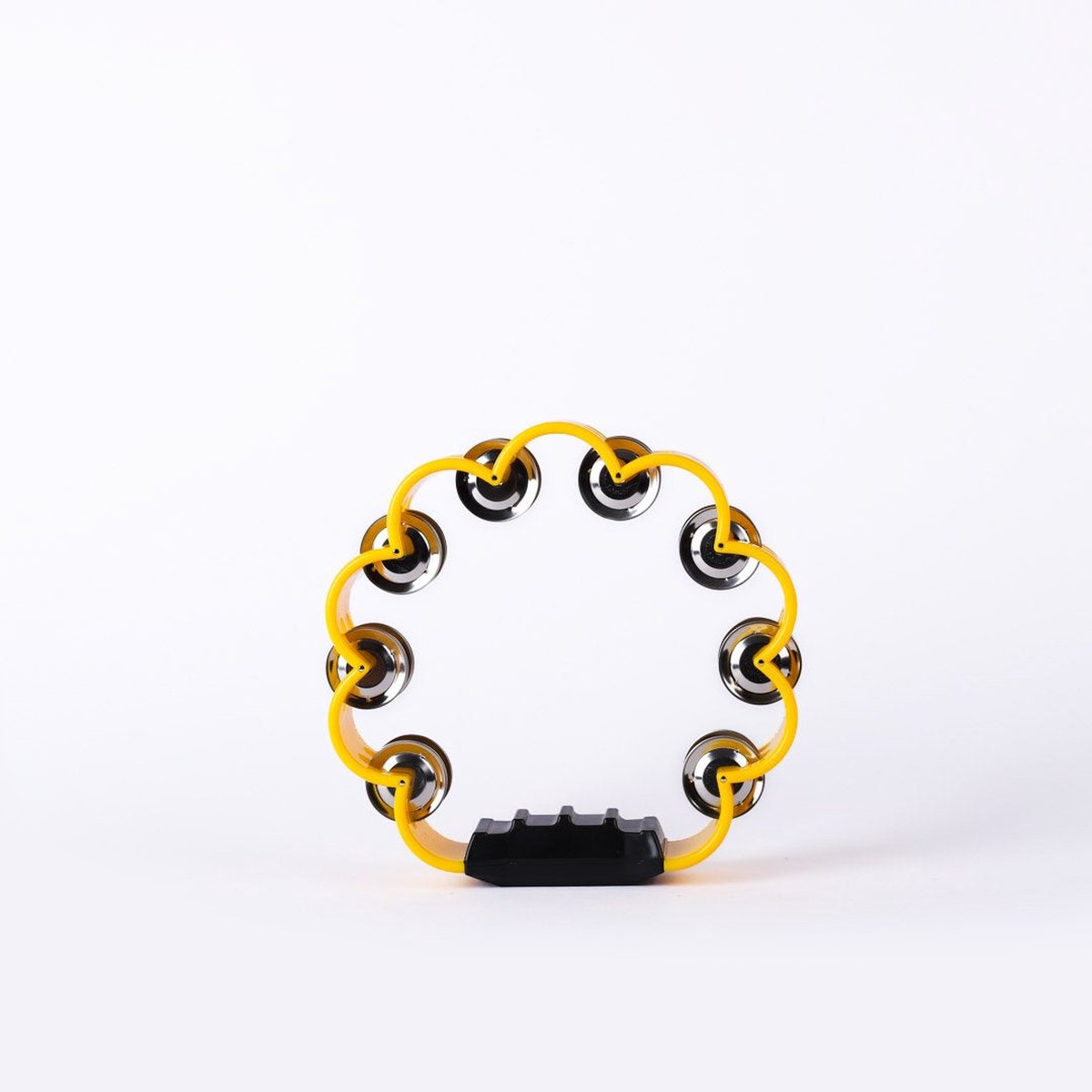 Yellow Scalloped Worship Tambourine - 8 x 8-1/2 Inches