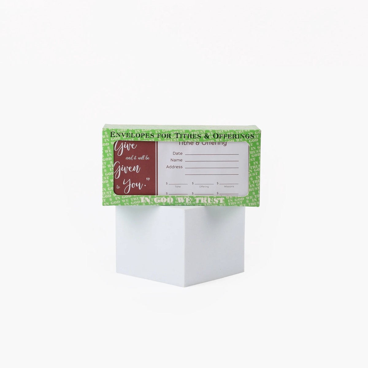Church Offering Envelope for Tithe and Offering - 100 Count - Red and White Verse Luke 6:38