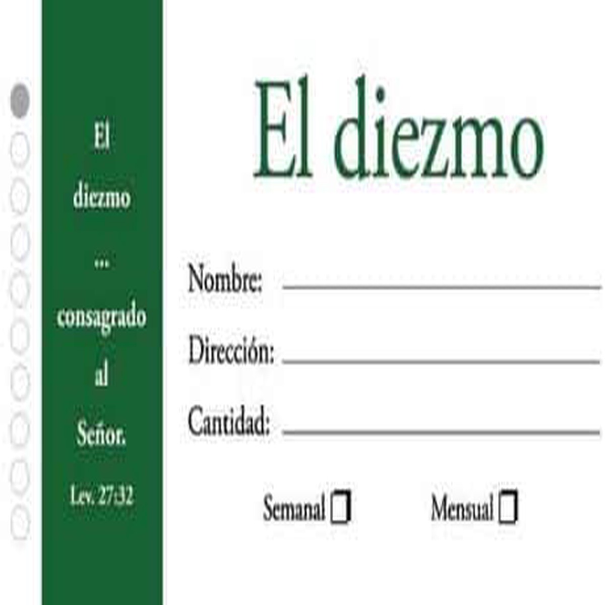 (El Diezmo) Spanish Offering Envelope (Pack Of 100)